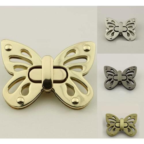 Metal Butterfly Bag Turn Lock Twist Lock Clasp for Leather Craft Women Bag Handbag Shoulder Bag Purse DIY Hardware Accessories