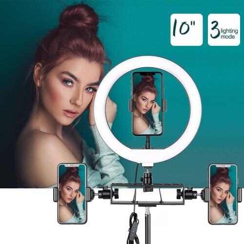 10inch Mini Selfie LED Video Ring Light Lamp With USB Plug Tripod Stand For YouTube Phone Live Photo Photography Studio