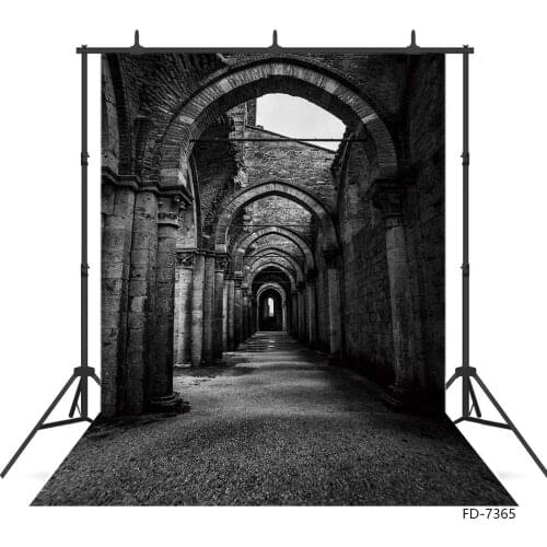 Dark Hallways with Pillars Photography Backgrounds for Photo Studio Vinyl Portrait Photographic Backdrops Photobooth Photocall