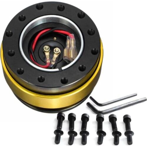 T3ED Universal 6 Hole Steering Wheel Snap off Hub Adapter Auto Quick Release Aluminum Alloy Refit Device Kit