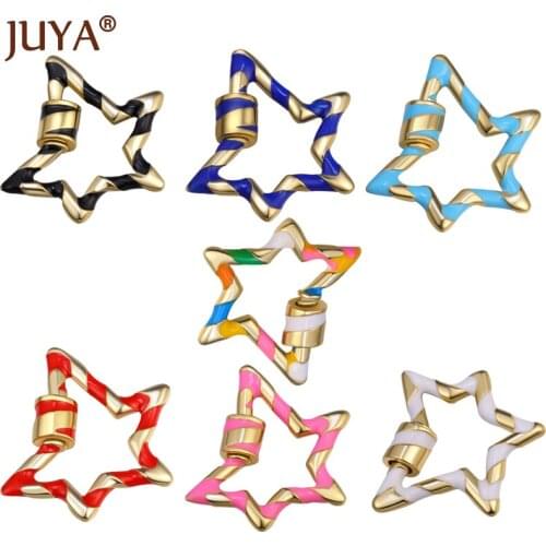 Stripe Plate Star Clasps For Jewelry Making Fashion Lock Hook Handmade Necklace Accessories Jewelry Components