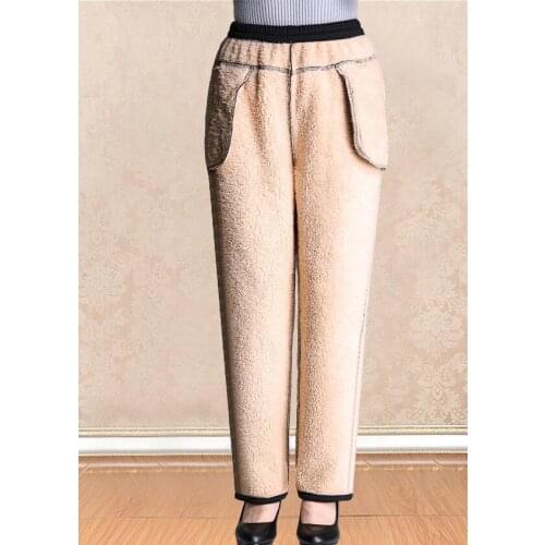 Casual Loose cotton pants Winter New high-quality Black blue plus velvet thick warm cotton trousers women pants women