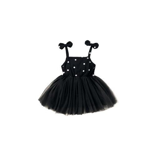 1-4Y Princess Infant Baby Girls Dress Polka Dot Print Sleeveless Lace Tutu Mini Sundress Outfit