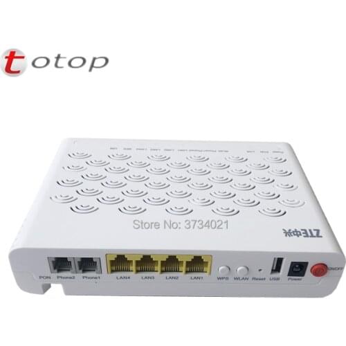 4PCS ZTE EPON Router F460 5.0 4FE+ 2TEL+ USB+ Wifi FTTH optical fiber network terminal, with power adapter