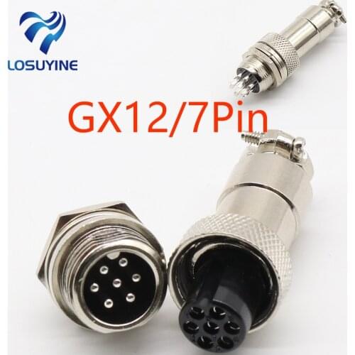 1pcs GX12 7 Pin Male & Female 12mm Wire Panel Connector Aviation Plug L93 GX12 Circular Connector Socket Plug Free Shipping