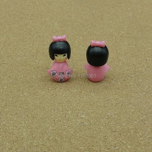 1pcs/lot resin clay solid pink kimonos Girl cartoon 24mm fairy garden gnome moss terrarium decor crafts bonsai home DIY A106-1