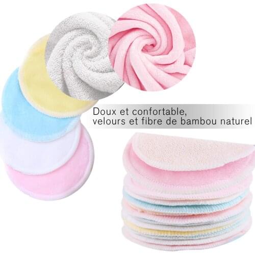 10Pcs Reusable Makeup Remover Pads| Bamboo Fiber Organic Cotton Pads Face| Face Cleaner Zero Waste Washable| for All Skin Types