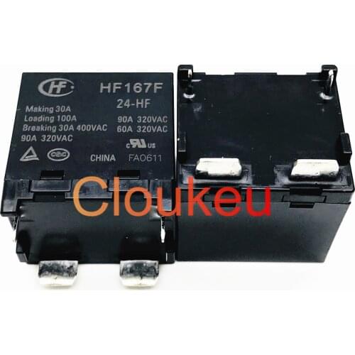 10Pcs Relay HF167F-12 24-HF DC12V 24V 90A 4pin