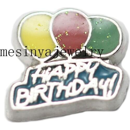 10pcs Happy Birthday Custom Floating Charms For Glass Locket