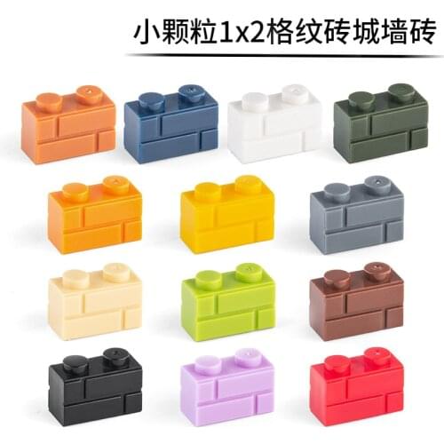 100g Bulk Parts 1x2 Wall Brick Castle Grid Bricks Accessories Building Blocks MOC Figure Model Assemble Toys for Children 98283