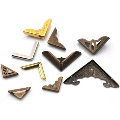 12PCS Book Scrapbook Metal Album Corner For Antique Brass Jewelry Book Corner Protector Box Decorative Protector Cover