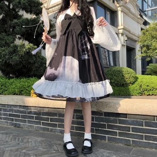 2020 Summer New Japanese Slim Temperament Sweet Doll Collar Long Sleeve fairy dress tea party lolita dress sweet lolita doll