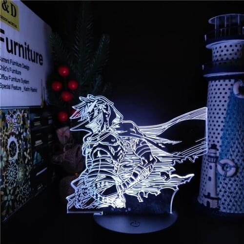Gurren Lagann Kamina Anime 3D Illusion Lamp USB Led Night Light Bedroom Table Decor Night Lamp Kids Birthday Gifts Manga Gadget