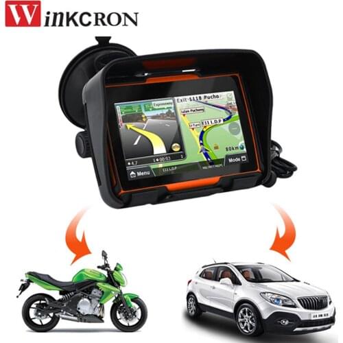 4.3" Motorcycle Car GPS Navigation 8GB 256MB FM for IPX7 Waterproof Bluetooth GPS Navigator Tracker Free Maps