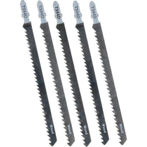 5pcs T344D HCS Curved Jigsaw Blades Extra Long For Wood Cutting 132mm Length