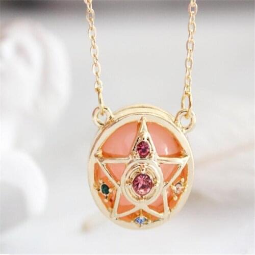 Anime Sailor Moon Loving Wand Crystal cosplay Pendant Necklace Girl accessories Cute props A781