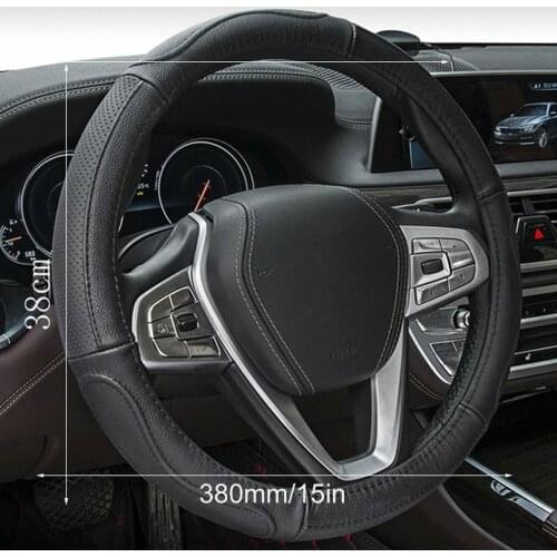 Car-styling Universal Steering Wheel Cover Skidproof Auto Steering- Wheel Cover Anti-Slip Embossing Leather Car Accessories