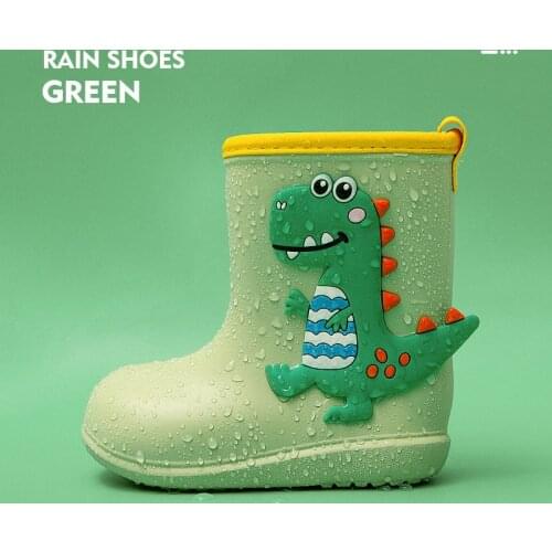 Cartoon Cute Dinosaur Children Rain Shoes for Boys Girls Waterproof Pvc Rubber Non Slip Toddler Kids Rain Boots