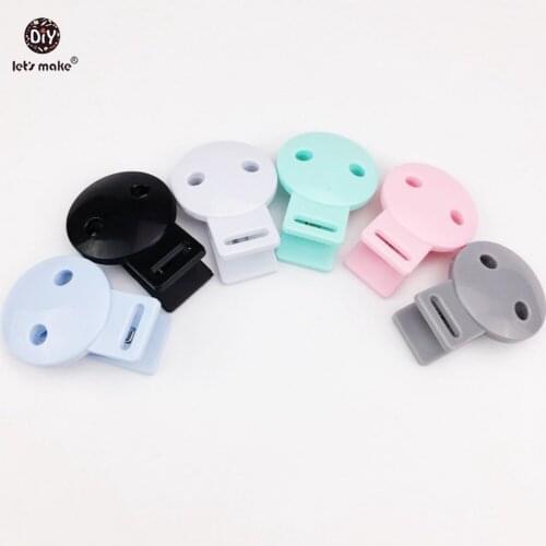 Lets Make Baby Plastic Pacifier Clips 50pc Teething Accessories Round Head Pacifier Clips Mix Infant Soother Clip DIY Beads