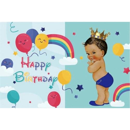 Prince Happy Birthday Backdrop Lake Blue Photography Background Holiday Celebration Photo Booth Studio Decor