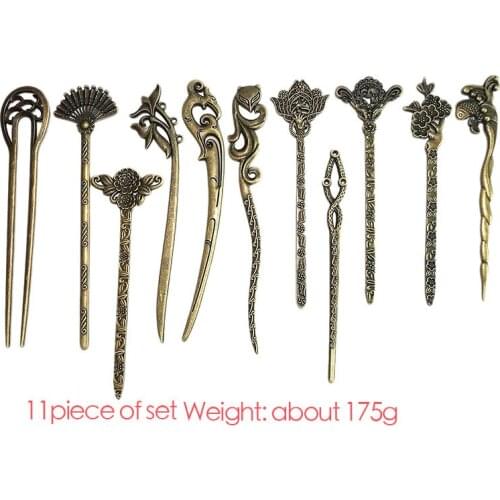 Classic Ancient Bronze Hairpin Multi-Style Plant Flower Crown Hairpin Retro Europe&America Popular Hair Accessories for Women