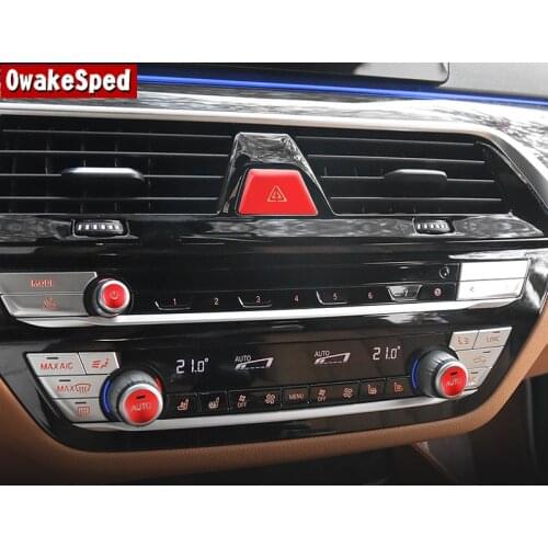 Aluminum Alloy Air Conditioning Warning Light Buttons Stickers Trim For BMW 5 Series G30 G38 2018-2021 Car Styling Accessories
