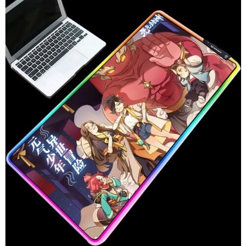 Mairuige RGB Mouse Pad Rubber Non-slip LED Luminous Edge USB Charging Adjustable XXL Anime Vitality Boy Alfombrilla Ordenador
