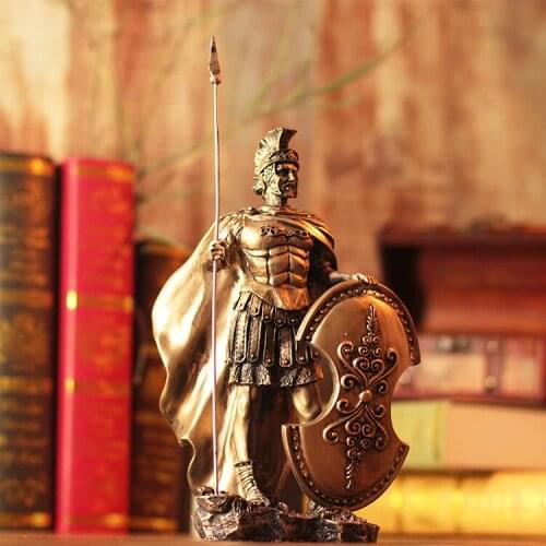 Medieval warrior armor model retro Roman armor warrior creative bar furnishing accessories hand companion culpture crafts statue