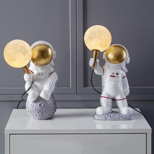 Nordic Astronaut Table Lamps 3D Print Lampshade Resin Desk Lamp Bedroom Lamp Home Decoration Living Room Decor Space Man Light