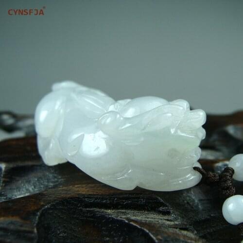 CYNSFJA Real Certified Natural Grade A Burmese Jadeite Amulets Wealthy Pixiu Jade Pendant High Quality Hand Carved Best Gifts