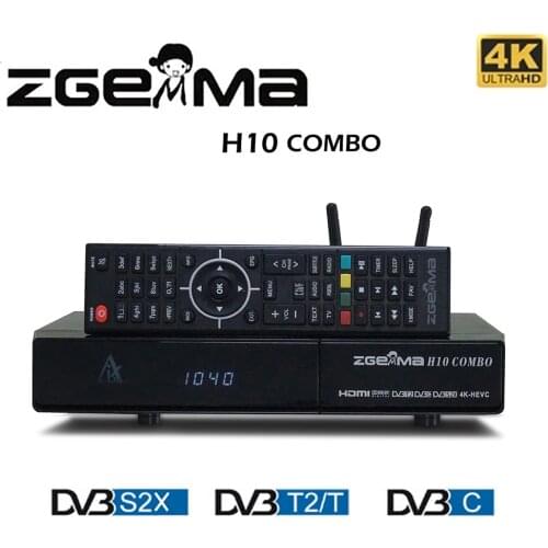 Newest Satellite TV Receiver ZGEMMA H10 Dual System DVB-S2X+DVB-T2/C combo tuner built-in 4K UHD Satellite Decoder