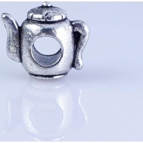 Wholesale 32pcs silver plated kettle beads Big Hole Beads Fit style European Bracelet hole 4.5mm