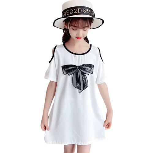 Dress Girl Big Bow Girls Dresses Casual Style Party Dress For Children Summer Girl Costume 6 8 10 12 14