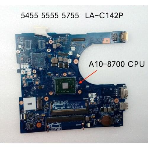 Almost new LA-C142P CN-0GD4HR 0GD4HR GD4HRFor Dell 5455 5555 5755 Laptop Motherboard A10-8700P cpu