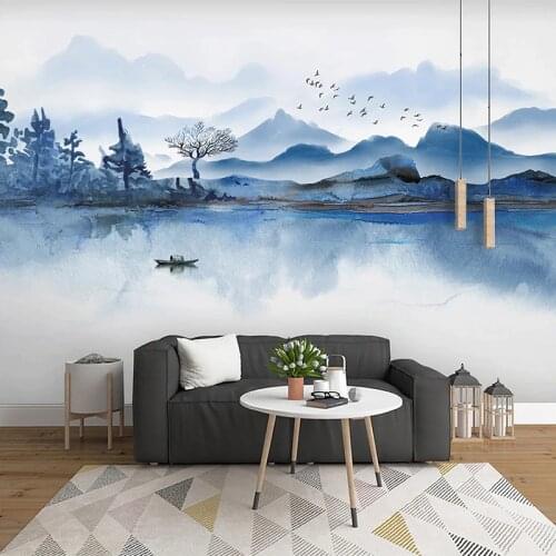 Custom Mural Wallpaper Chinese Style Ink Landscape Fresco Living Room TV Sofa Study Background Wall Decor Papel De Parede Sala