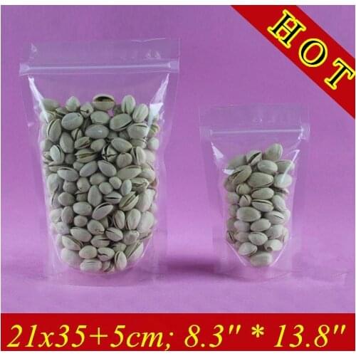 50pcs/lot 21x35cm+5cm( Bottom) (8.3'' * 13.8'') Thickness 160mic Clear Laminated Food Pouches,Drinkable Bags,Fruit Juice Bag