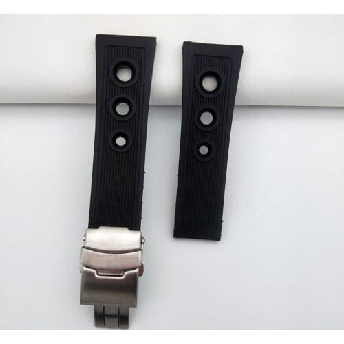 Nature Rubber Watchband 22mm 24mm Watch Band Bracelet For Breitlingg strap 20mm Folding Buckle Free Tools