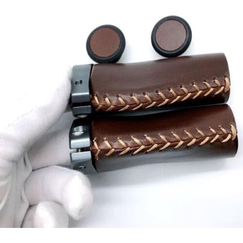 100% Real Leather Handlebar Grips for Brompton Bicycle Cycling