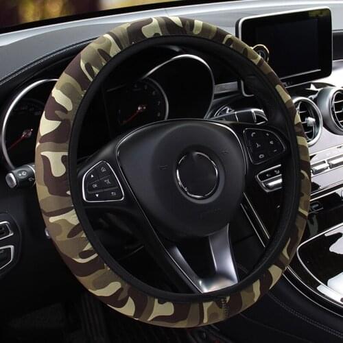 DIY Car Steering-wheel Cover Anti-slip SBR Lycra Steering Cover Camouflage Fit For Most Cars Interior Accessories