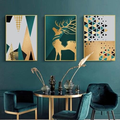 Nordic Poster Abstract Deer Canvas Art Print Modern Wall Painting Decoration Pictures for living Room Scandinavian Home Decor