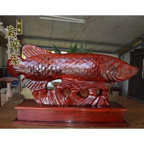 Price concessions hand-carved Arowana LOGO will be printed handmade carved wooden ornaments carton packaging