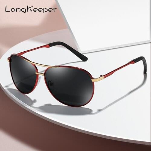 LongKeeper Men Polarized Sunglasses Brand Design Women Alloy Frame Pilot Sun Glasses Male Fashion Driving Eyewear Oculos de sol