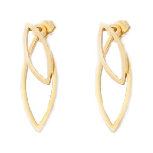 Gorgeous Women Leaf Earrings Drop Dangle Girls Bridal Jewelry Hollow Leaves Layering Earring Stainless Steel Fleur De Lie