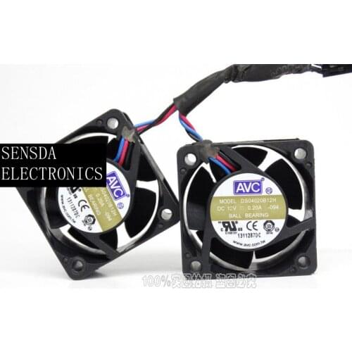 For AVC 4CM 40*40*20 12V 0.20A DS04020B12H 3 line 1U server switch fan