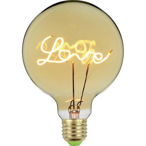 Vintagelll G125 LOVE & HOME Word Led Light Bulb 4W 220V E27 Dimmable Letter Decorative Light Bulbs Table Lamp Bulb