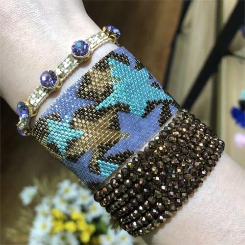 BLUESTAR MIYUKI Bracelet Chic Star Bracelet For Women Crystal Bead Pulseras Mujer Armband Jewelry Handmade Woven