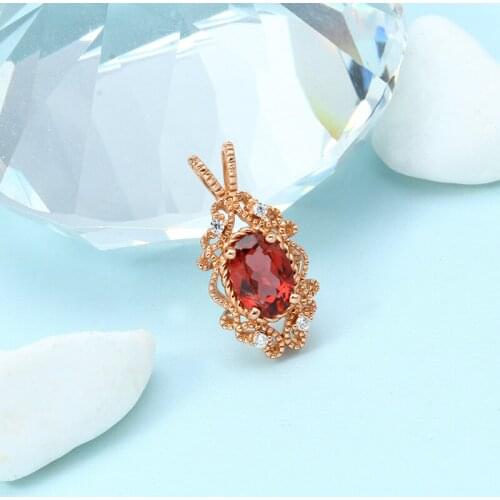 Jewelry rose red garnet lace suit plated rose gold temperament OL pendant necklace women choker chain collares