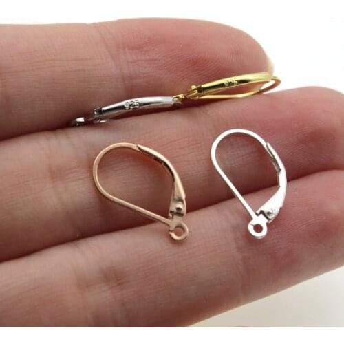 10x17mm 925 Sterling Silver Earrings Clasps Hooks Fittings DIY Jewelry Making Accessories Hook Earwire Jewelry Findings