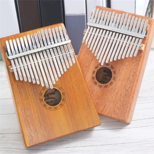 17 Keys Thumb Piano Link Speaker Electric Pickup Kalimba Bag Cable Solid Wood Kalimba Musical Instrument