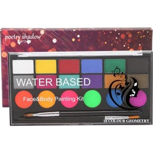 18 Colors Water-soluble Face Painting Body Makeup Non Toxic Safe Water Paint Oil With Brush Party Tools Art Supplies